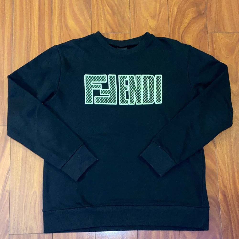 🍀FF Inspired Men's Black Crewneck Sweater w/Green Logo